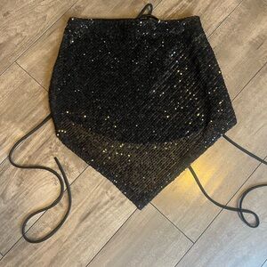 Sequin Black Camisole Top